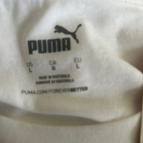 Puma White Vintage Screen Print tee, size L - Picture 3 of 4